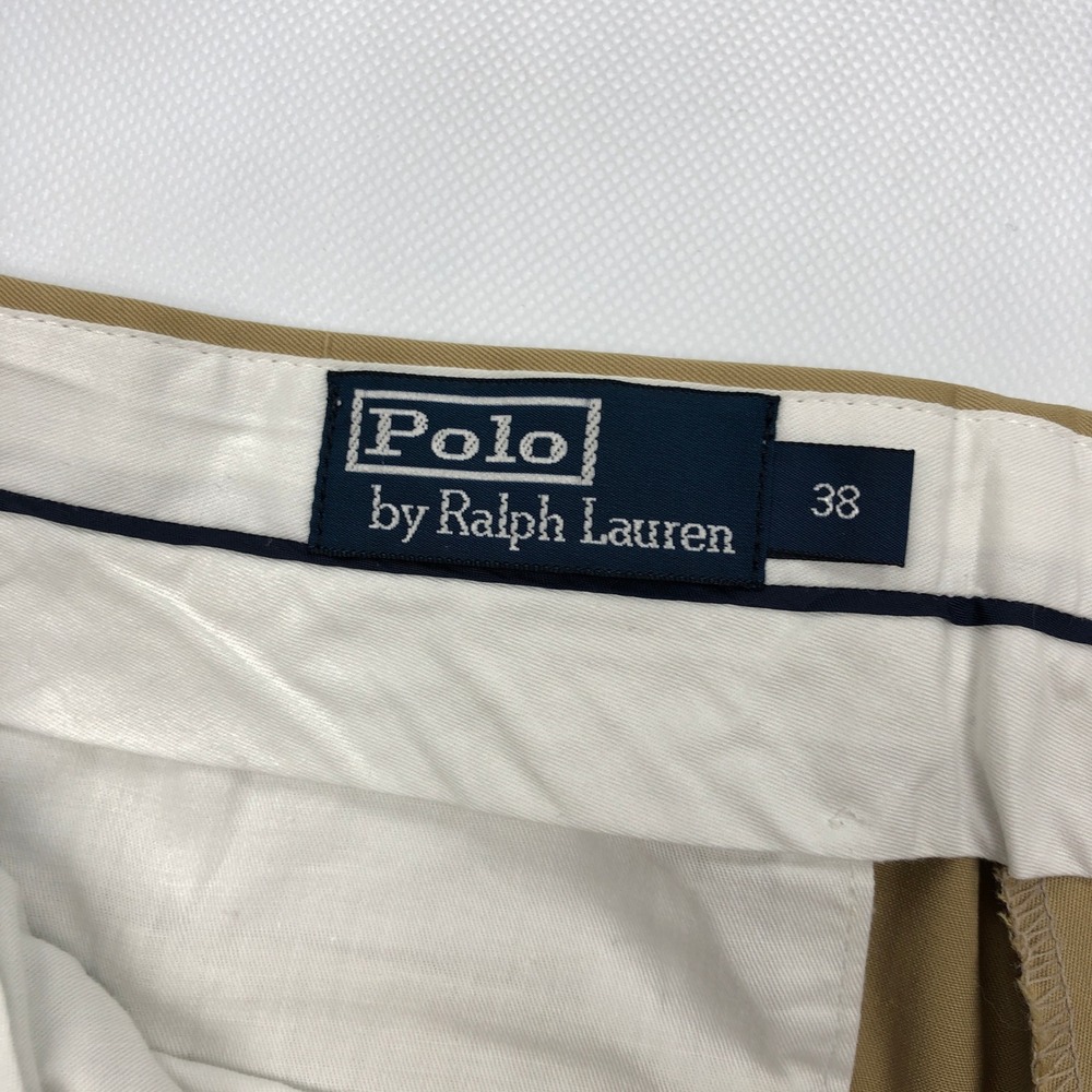Polo Ralph Lauren Mens 38 Tan Wool Dress Pants Made in Italy Straight Leg Chino - Picture 5 of 13